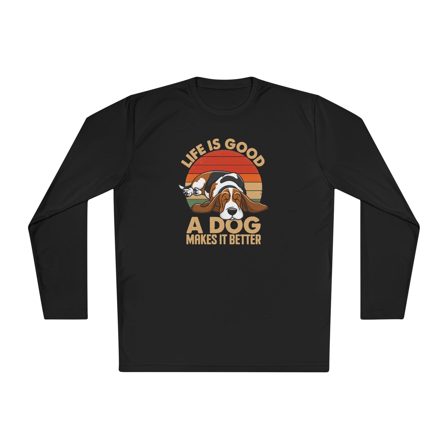 Graphic Long Sleeve Tee - Life is Good A Dog Makes it Better