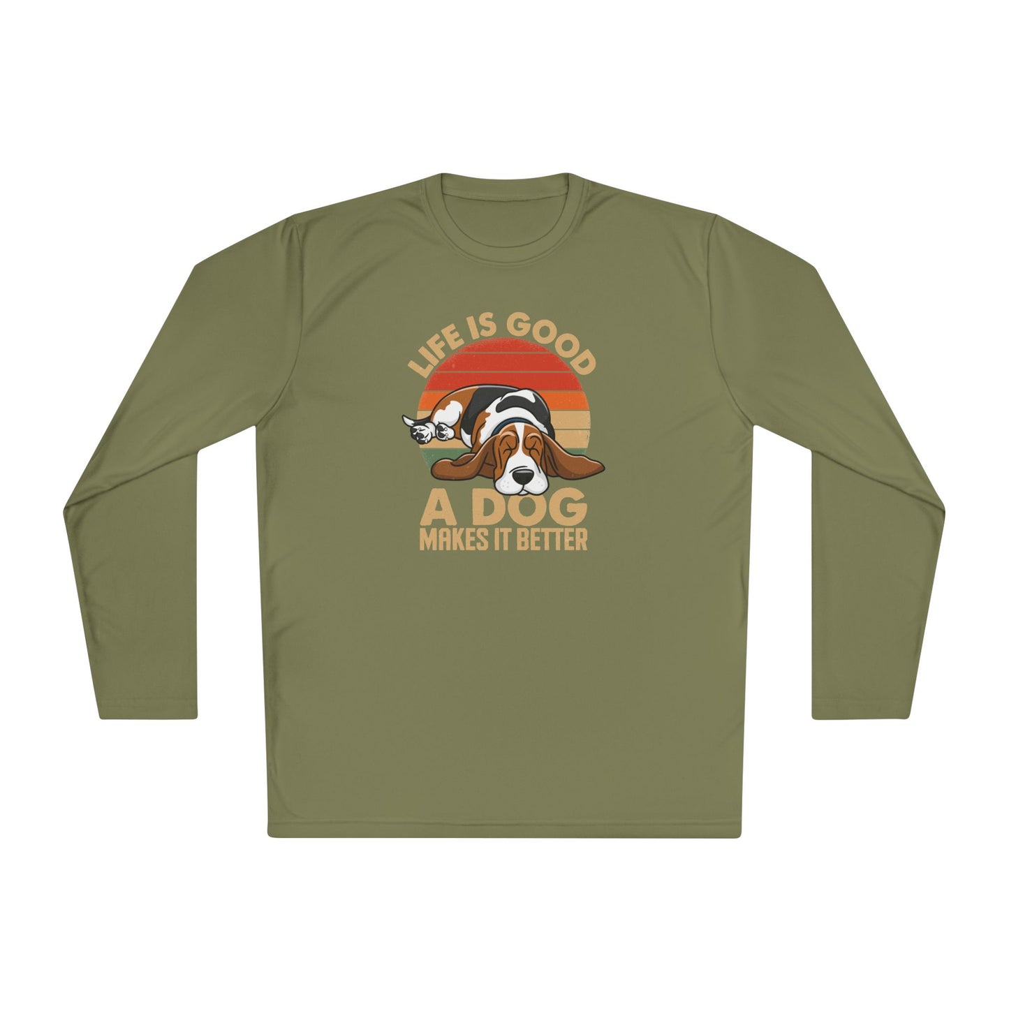 Graphic Long Sleeve Tee - Life is Good A Dog Makes it Better