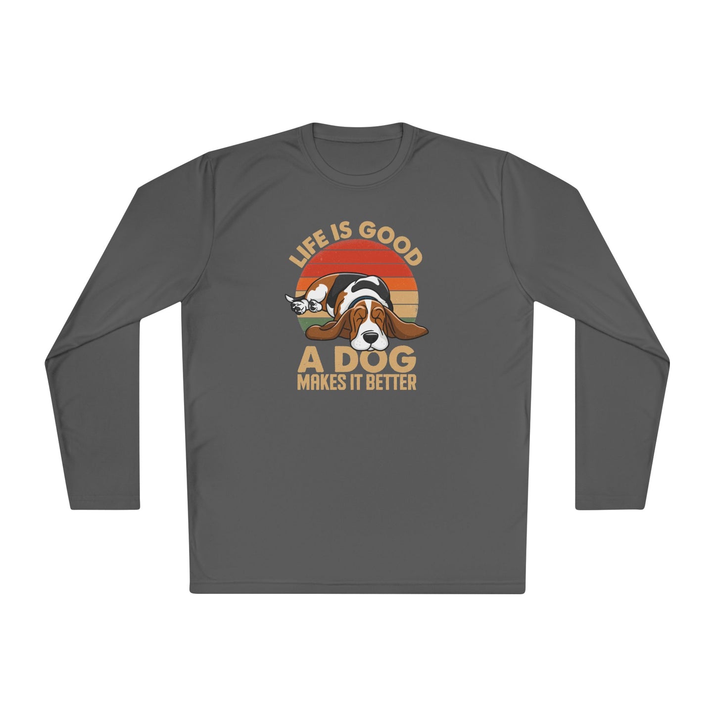 Graphic Long Sleeve Tee - Life is Good A Dog Makes it Better