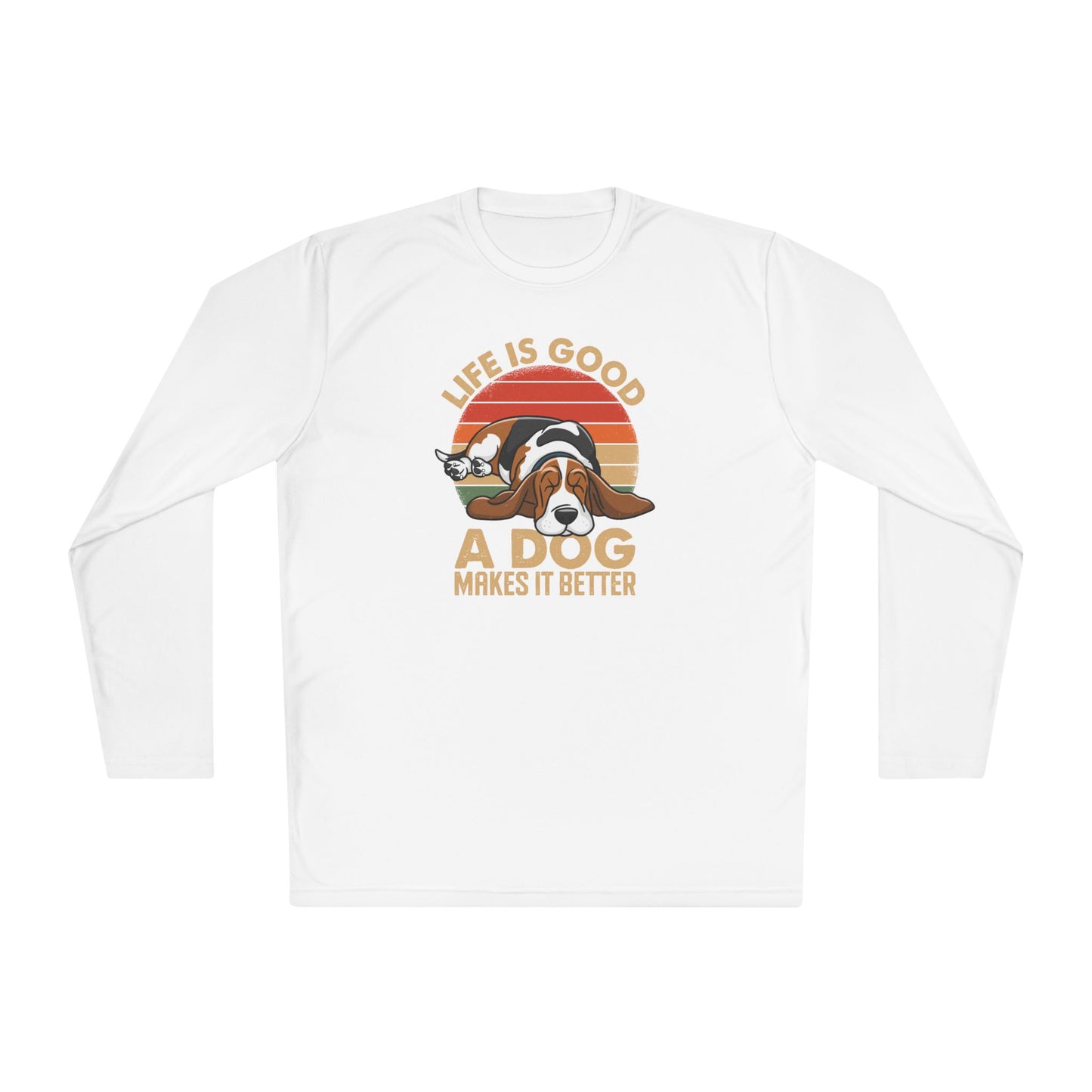 Graphic Long Sleeve Tee - Life is Good A Dog Makes it Better