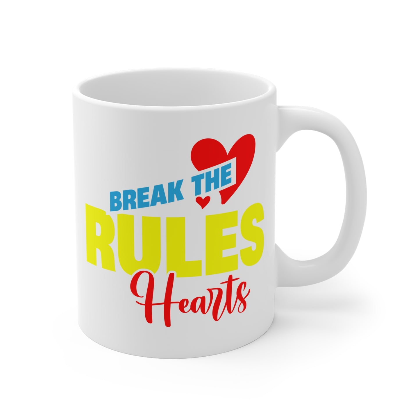 Coffee Mug - Break the Rules Hearts Design