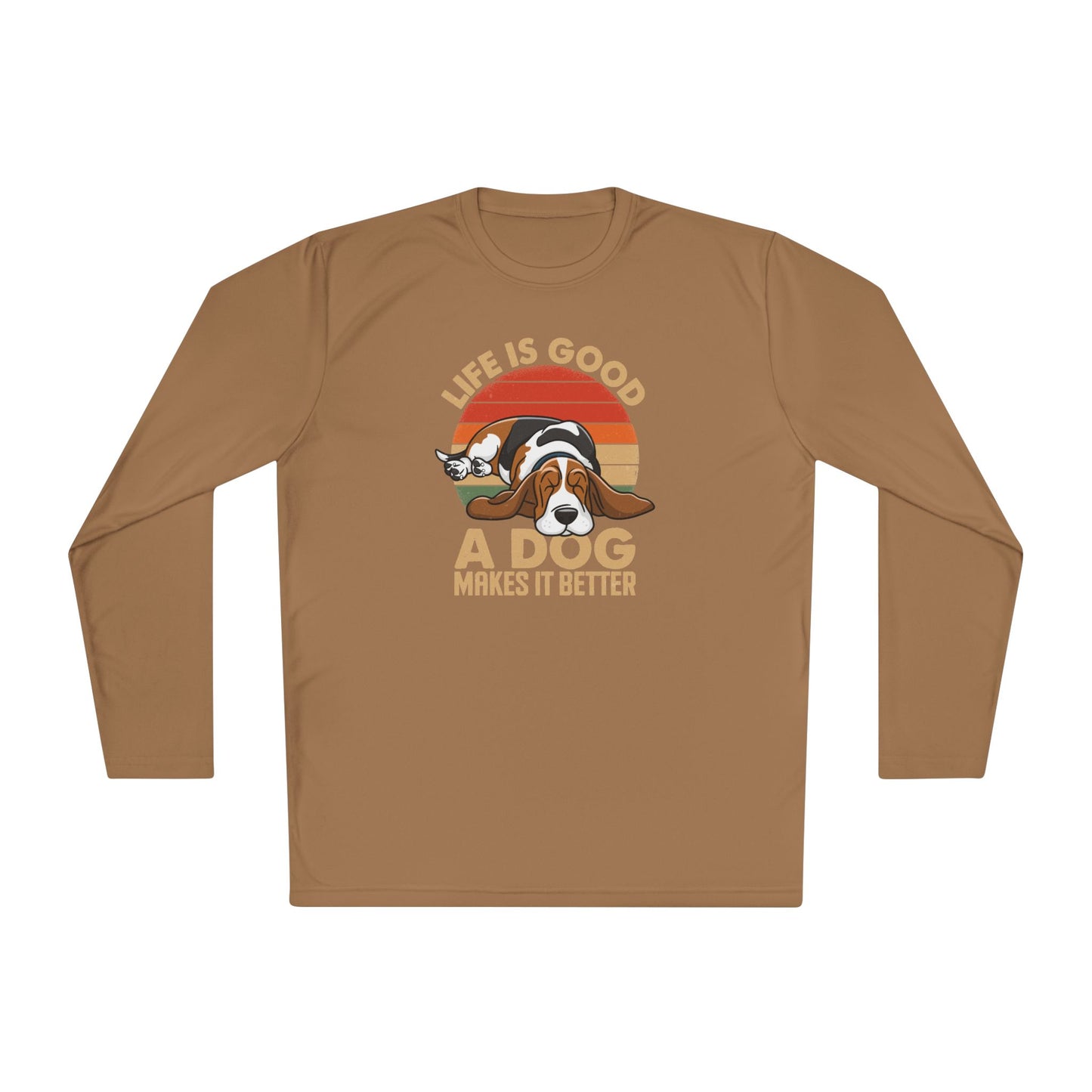 Graphic Long Sleeve Tee - Life is Good A Dog Makes it Better