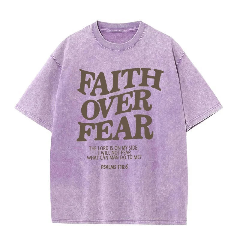 Inspirational Faith Over Fear T-Shirts for Men and Women - Cotton Tees Featuring Positive Christian Quotes and Gifts