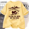 Jesus T-Shirts: "Follow the Word, Not the Herd" - Isaiah 8:11-13 Christian Western Cowboy Print Casual Wear