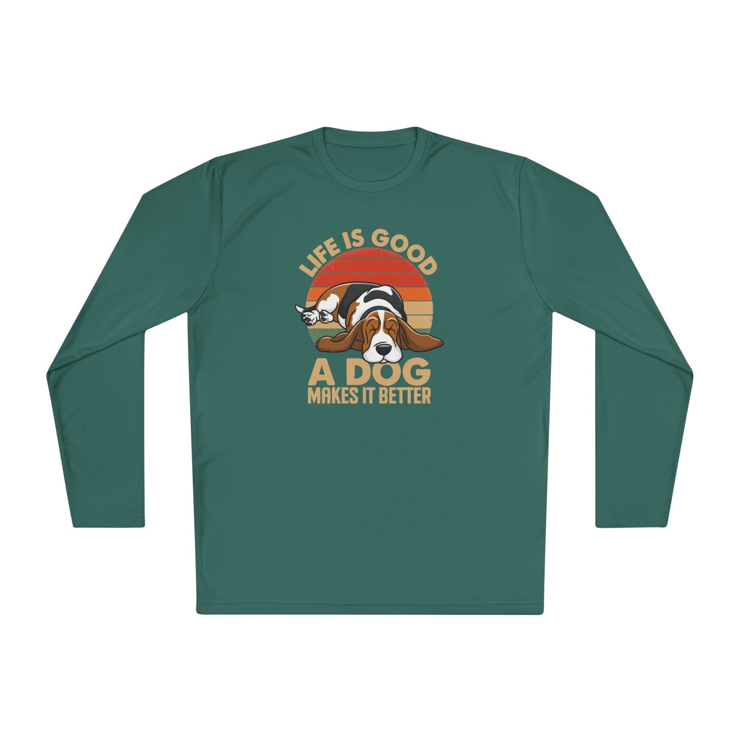 Graphic Long Sleeve Tee - Life is Good A Dog Makes it Better