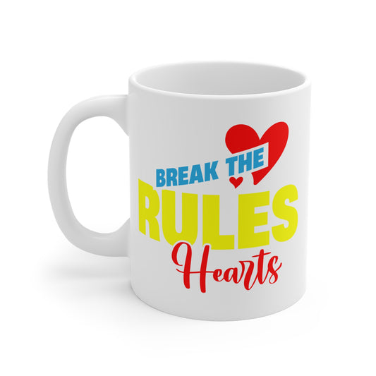 Coffee Mug - Break the Rules Hearts Design