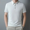 New Men'S Casual Waffle Short Sleeve Polo Shirt Fashion Solid Color Top