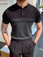 Men's Summer Fashion Polo Shirts - Short Sleeve, Turn-Down Collar, Patchwork Casual Tops for Streetwear