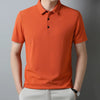 New Men'S Casual Waffle Short Sleeve Polo Shirt Fashion Solid Color Top