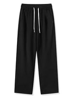 Men's Thermal Fleece Wide-Leg Sweatpants - Casual Loose Fit Track Trousers for Winter