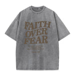 Inspirational Faith Over Fear T-Shirts for Men and Women - Cotton Tees Featuring Positive Christian Quotes and Gifts