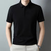 New Men'S Casual Waffle Short Sleeve Polo Shirt Fashion Solid Color Top