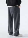 Men's Thermal Fleece Wide-Leg Sweatpants - Casual Loose Fit Track Trousers for Winter