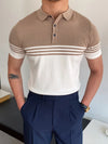 Men's Summer Fashion Polo Shirts - Short Sleeve, Turn-Down Collar, Patchwork Casual Tops for Streetwear