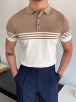 Men's Summer Fashion Polo Shirts - Short Sleeve, Turn-Down Collar, Patchwork Casual Tops for Streetwear