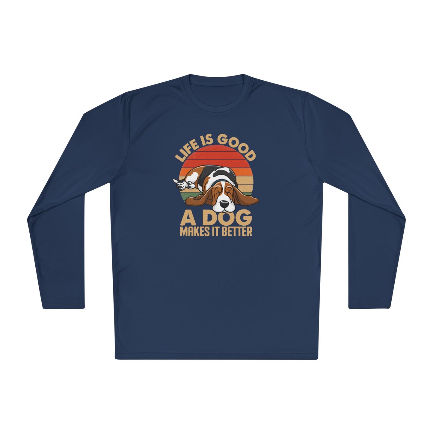 Graphic Long Sleeve Tee - Life is Good A Dog Makes it Better