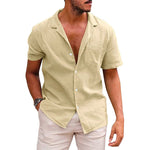 Men'S Tops Casual Button down Shirt Short Sleeve Beach Shirt Summer Mens Clothing