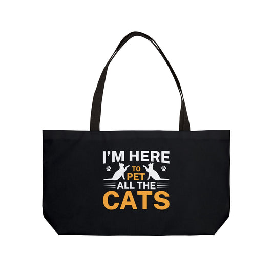 Cat Lover Tote Bag - I'm Here to Pet All the Cats