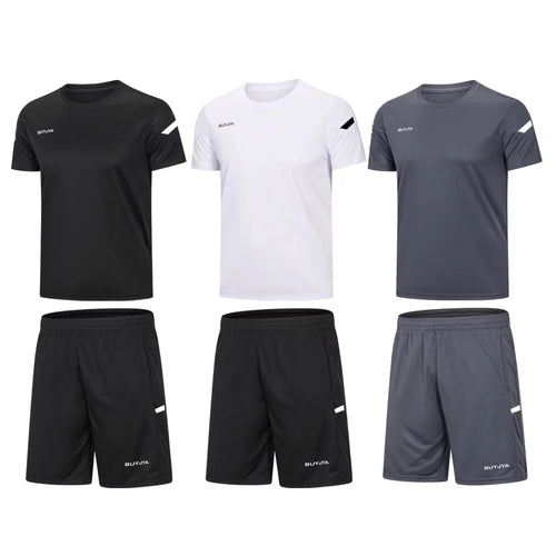 Men's Activewear Set: 3-Pack Gym Shorts and Shirts for Running, Basketball, Football, and Daily Activities