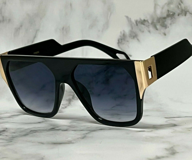 Men'S SUNGLASSES DESIGNER SQUARE RETRO GOLD FRAME SHADES HIP HOP STYLE FASHION