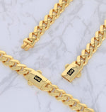 14K Yellow Gold 6mm Royal Monaco Miami Cuban Link Chain Necklace for Men and Women, Available in 16" to 30" Lengths