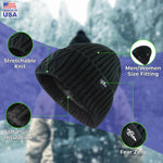 Premium Insulated Tactical Beanie Hat - Black Plush Wool Cap for Ultimate Warmth