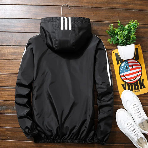 New Men's Casual Hooded Bomber Jacket Spring Autumn Hip Hop Plus Size Windbreaker Sportswear Zipper Jacket Coat Outwear