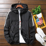 New Men's Casual Hooded Bomber Jacket Spring Autumn Hip Hop Plus Size Windbreaker Sportswear Zipper Jacket Coat Outwear