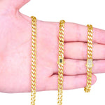 14K Yellow Gold 6mm Royal Monaco Miami Cuban Link Chain Necklace for Men and Women, Available in 16" to 30" Lengths