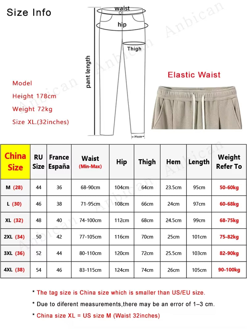 Men's Thermal Fleece Wide-Leg Sweatpants - Casual Loose Fit Track Trousers for Winter