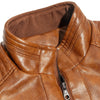 Men's Stand Collar Faux Leather Motorcycle Jacket