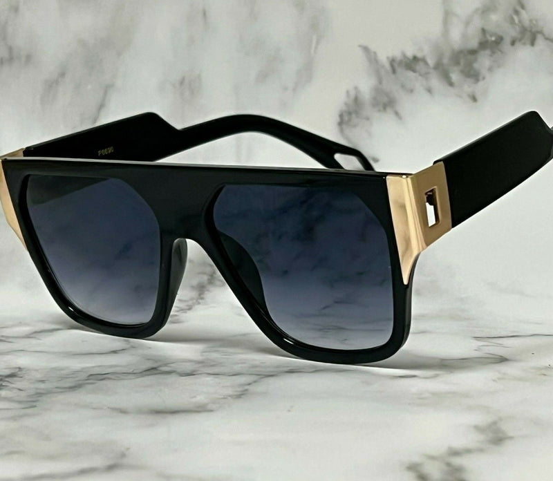 Men'S SUNGLASSES DESIGNER SQUARE RETRO GOLD FRAME SHADES HIP HOP STYLE FASHION