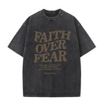 Inspirational Faith Over Fear T-Shirts for Men and Women - Cotton Tees Featuring Positive Christian Quotes and Gifts