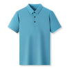 New Men'S Casual Waffle Short Sleeve Polo Shirt Fashion Solid Color Top