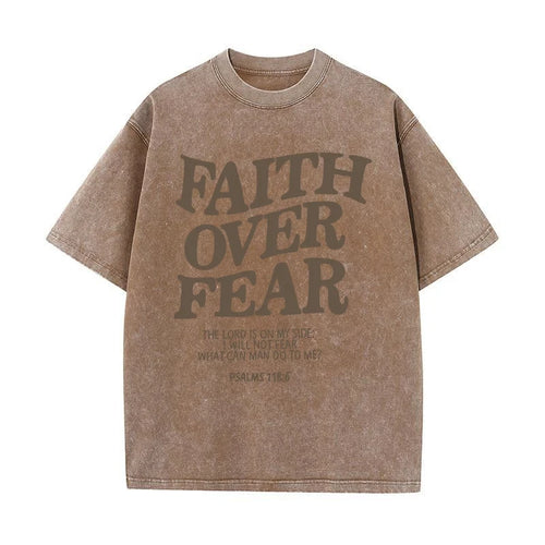 Inspirational Faith Over Fear T-Shirts for Men and Women - Cotton Tees Featuring Positive Christian Quotes and Gifts